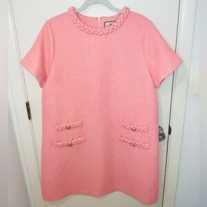 Tuckernuck Blush Pink Tweed Jackie Mod Mini Dress NWOT Size XXL retro classic